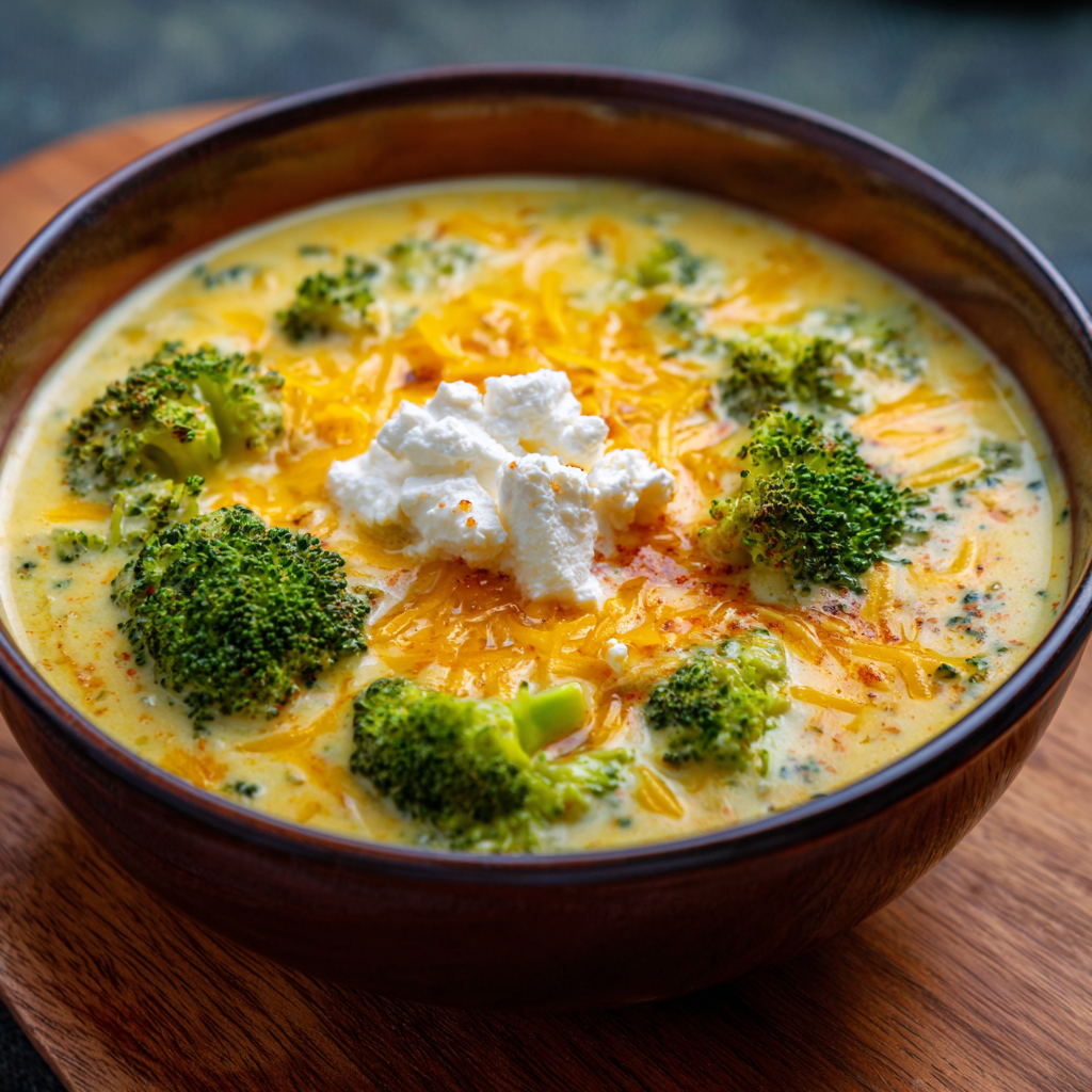 High-Protein Broccoli Cheddar Soup with Cottage Cheese – Creamy & Healthy